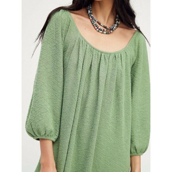 NEW FREE PEOPLE FP BEACH JOJO SWEATER MIDI DRESS IN GREEN
